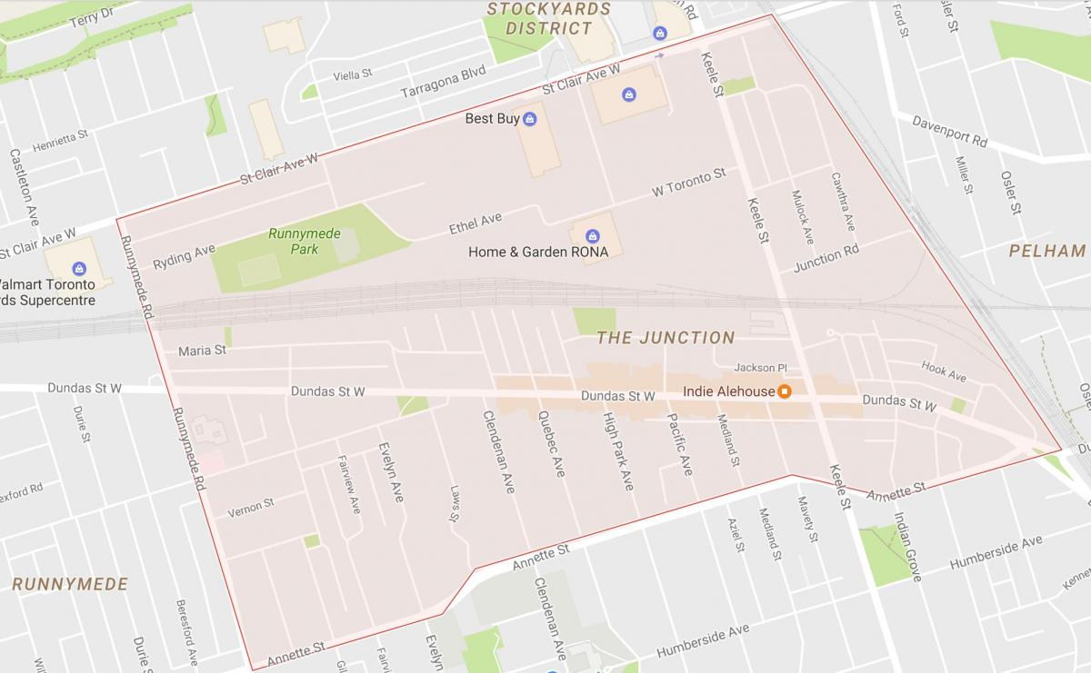 Mapa Raskrsnicu susjedstvu Torontu