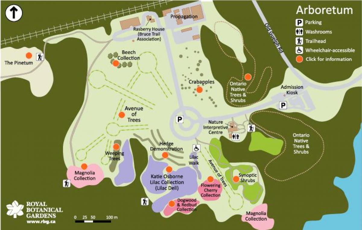 Mapa RBG botaničku baštu