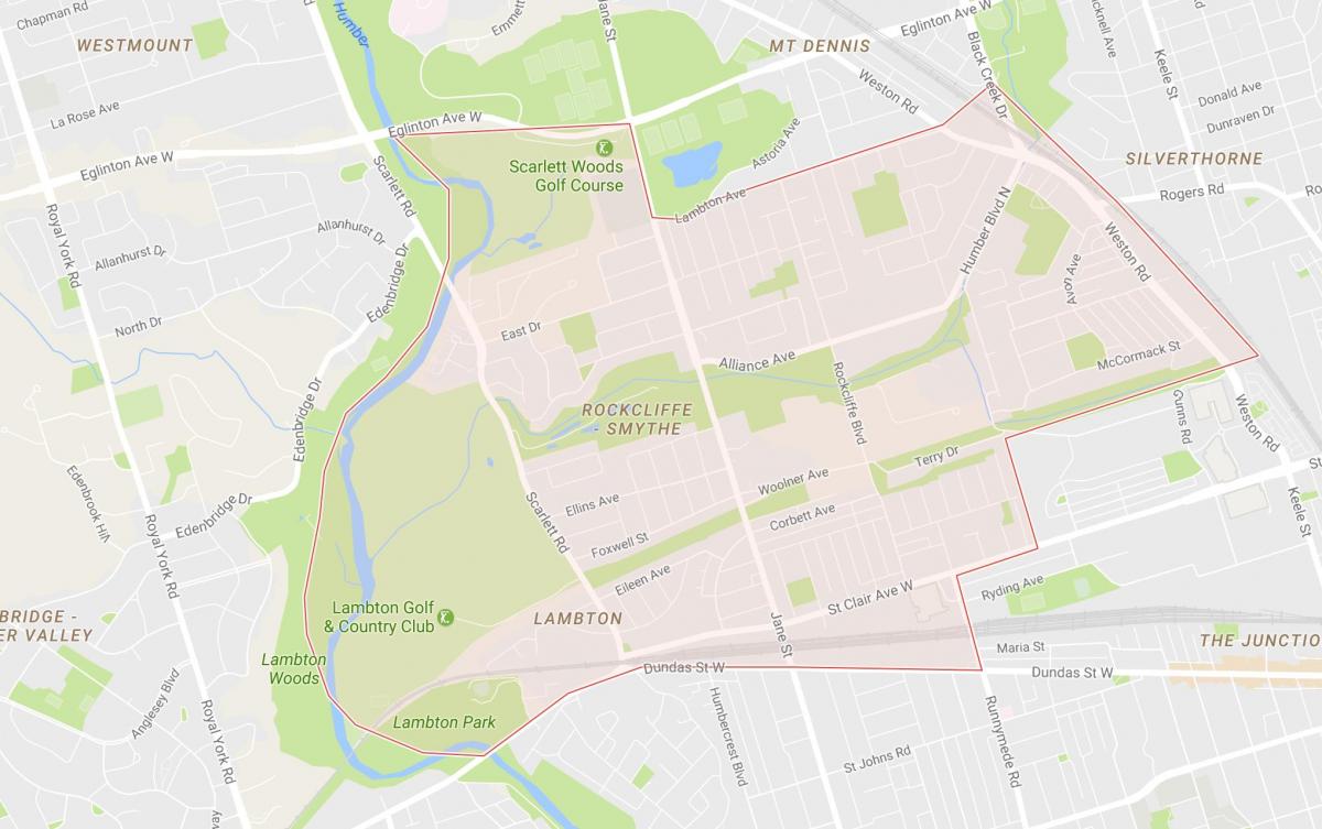 Mapa Rockcliffe–Bože susjedstvu Torontu