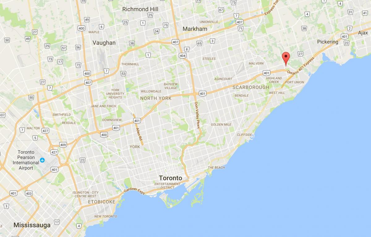 Mapa Rouge distriktu Torontu