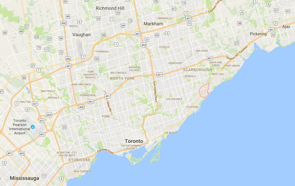 Karta iz Scarborough Selo distriktu Torontu