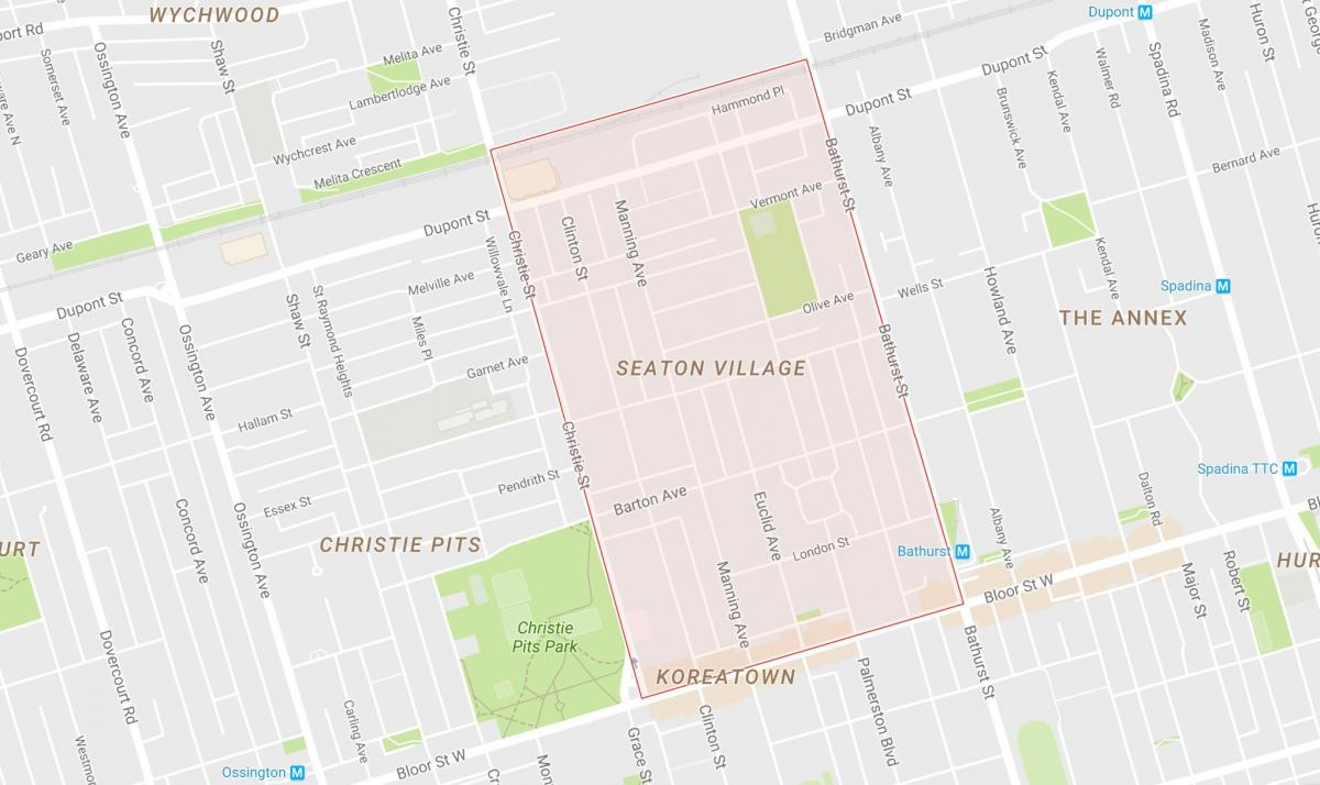 Mapa Seaton Selo susjedstvu Torontu