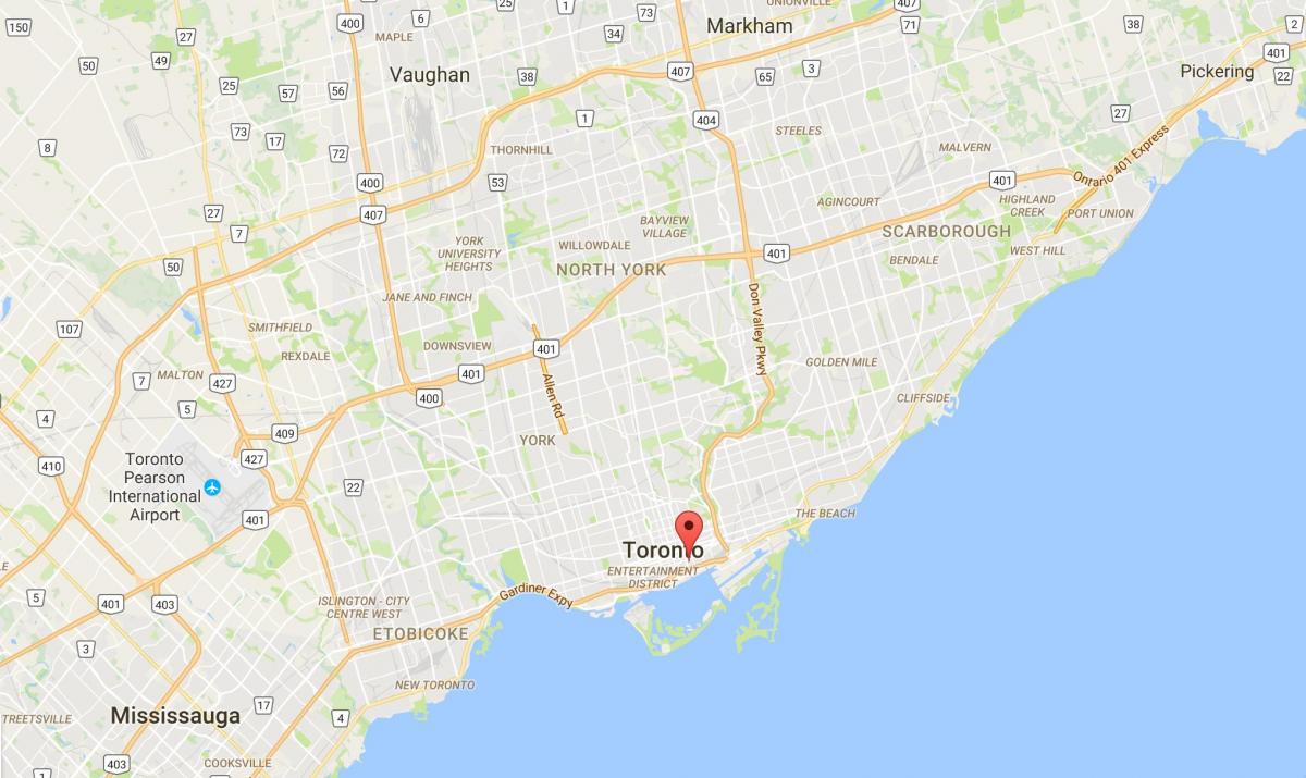 Mapa St. Lawrence distriktu Torontu