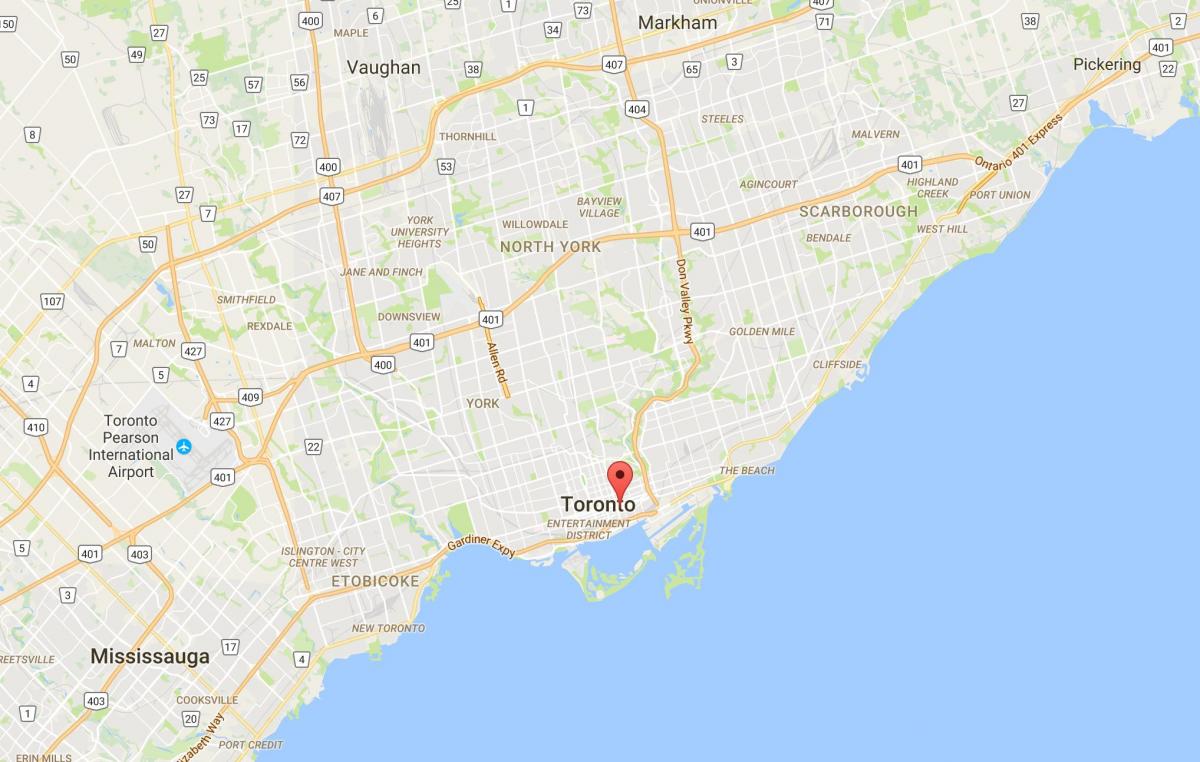Karta je Stara Grada distriktu Torontu