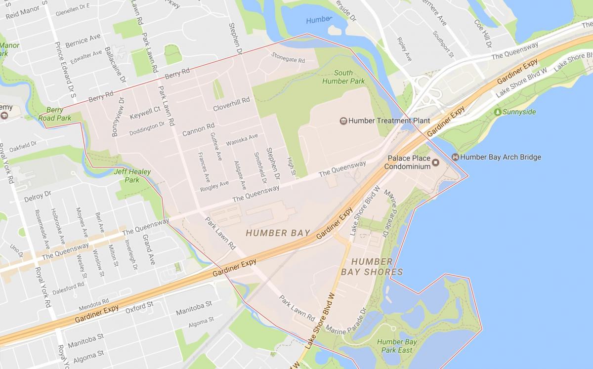 Mapa Stonegate-Kvinsveju susjedstvu susjedstvu Torontu