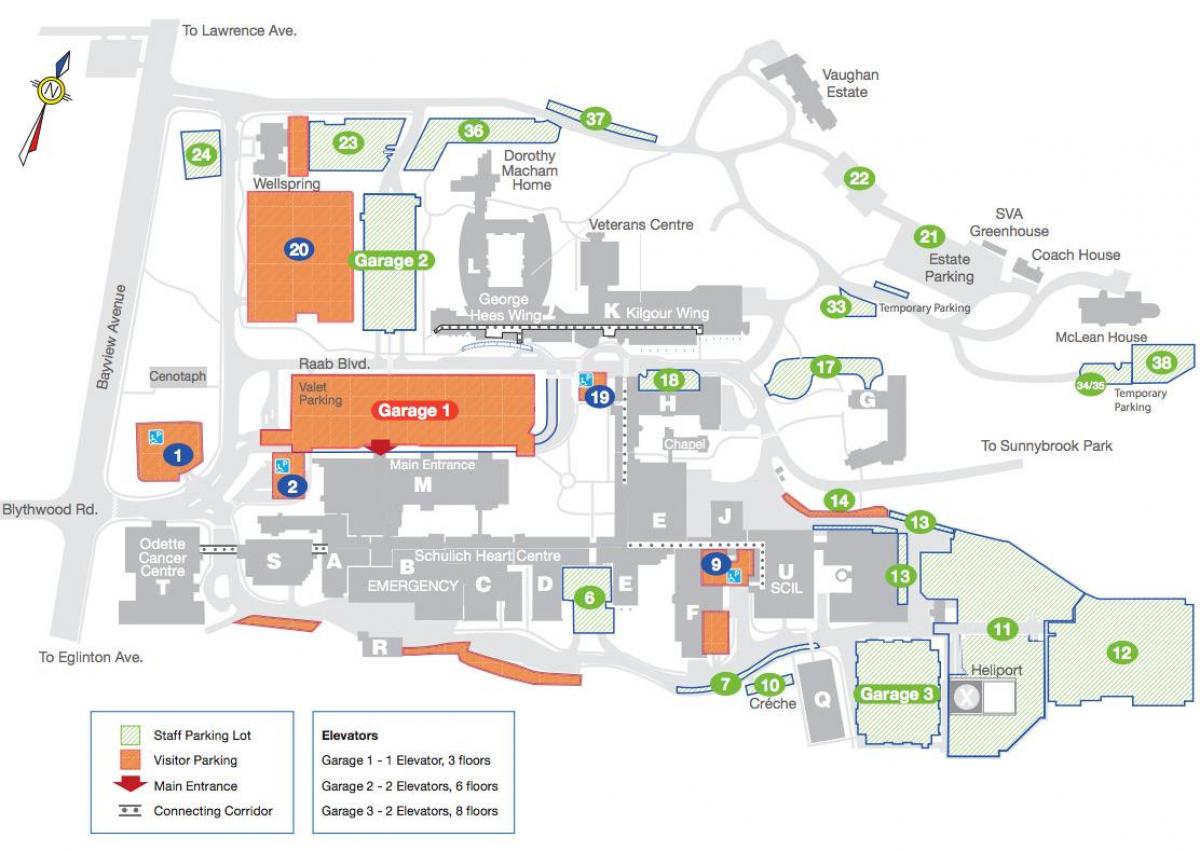 Mapa Sunnybrook Bolnici