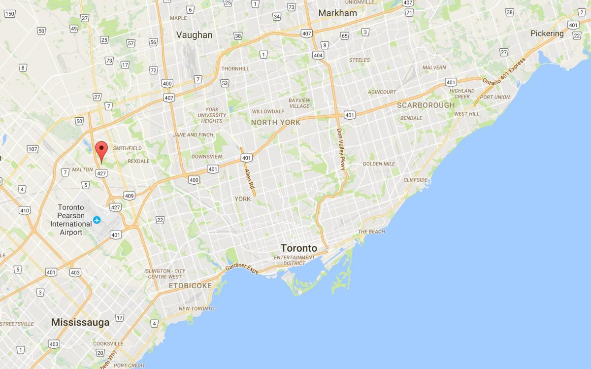 Mapa Susjedstvu distriktu Torontu