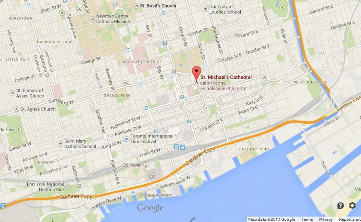 Mapa Svetog Michaela Cathedrale Torontu pregled