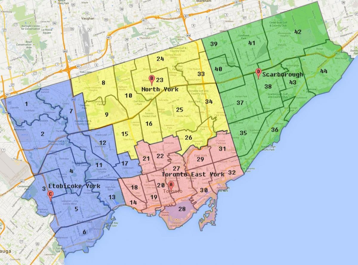 Kartu za Toronto Grad Granicu