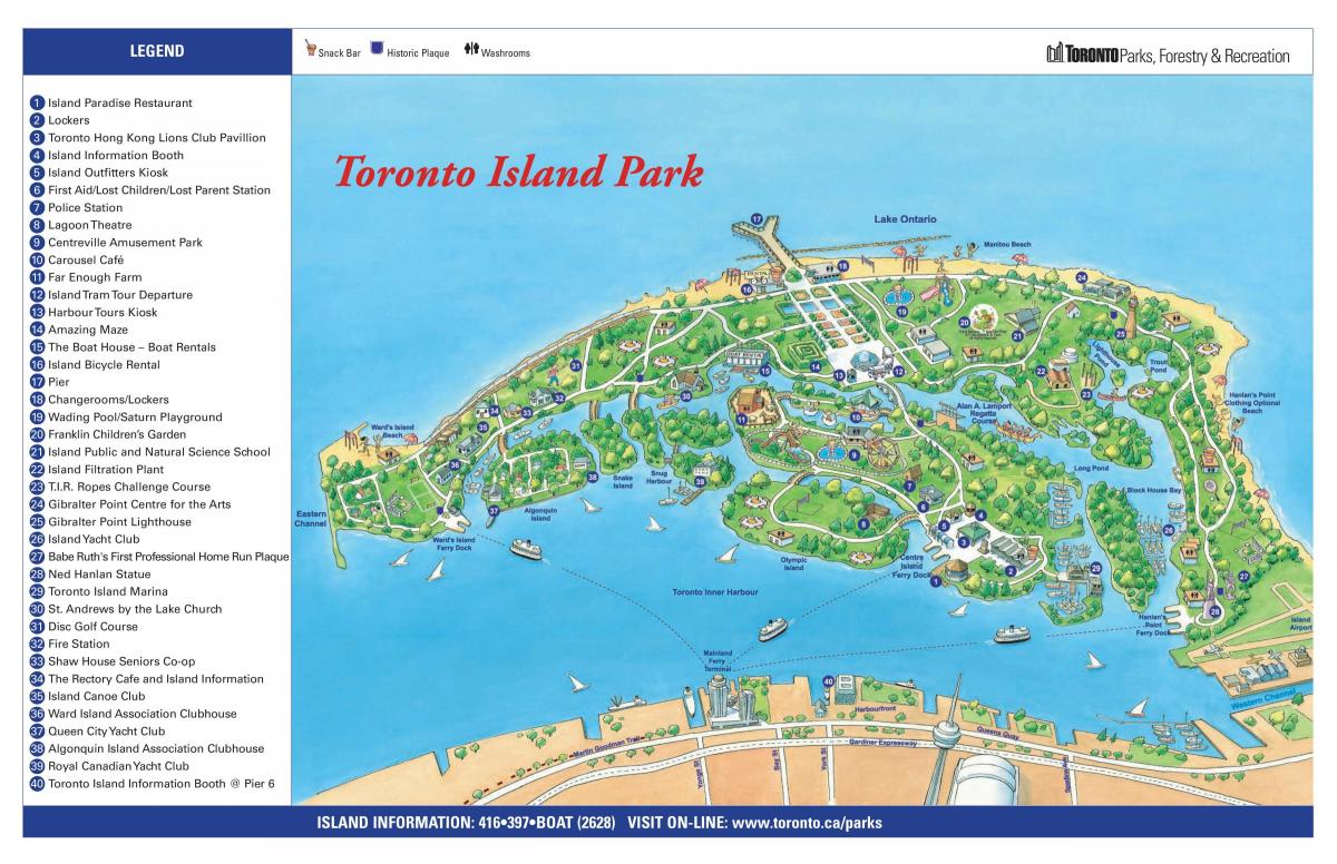 Kartu za Toronto ostrvo park