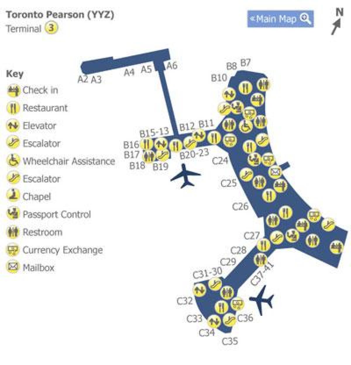 Kartu za Toronto Pearson aerodrom terminal 3