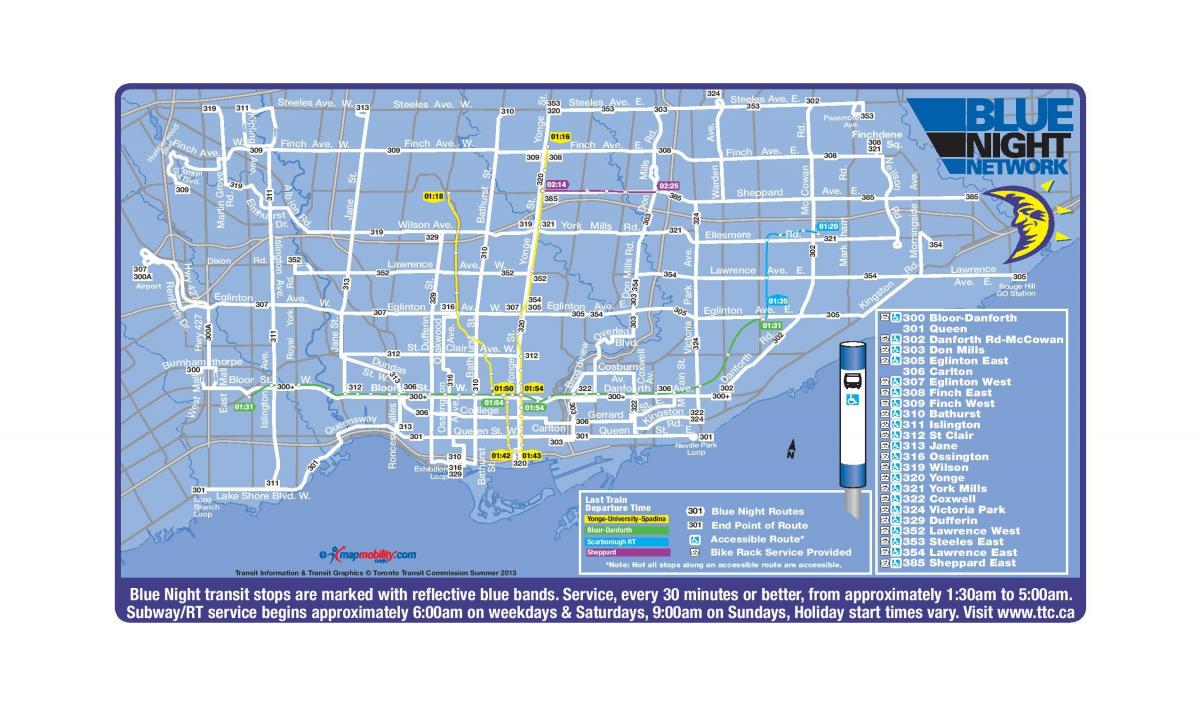 Mapa TTC plavi noć mreže