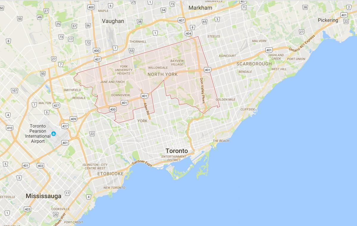 Karta u Gradu Torontu distriktu Torontu