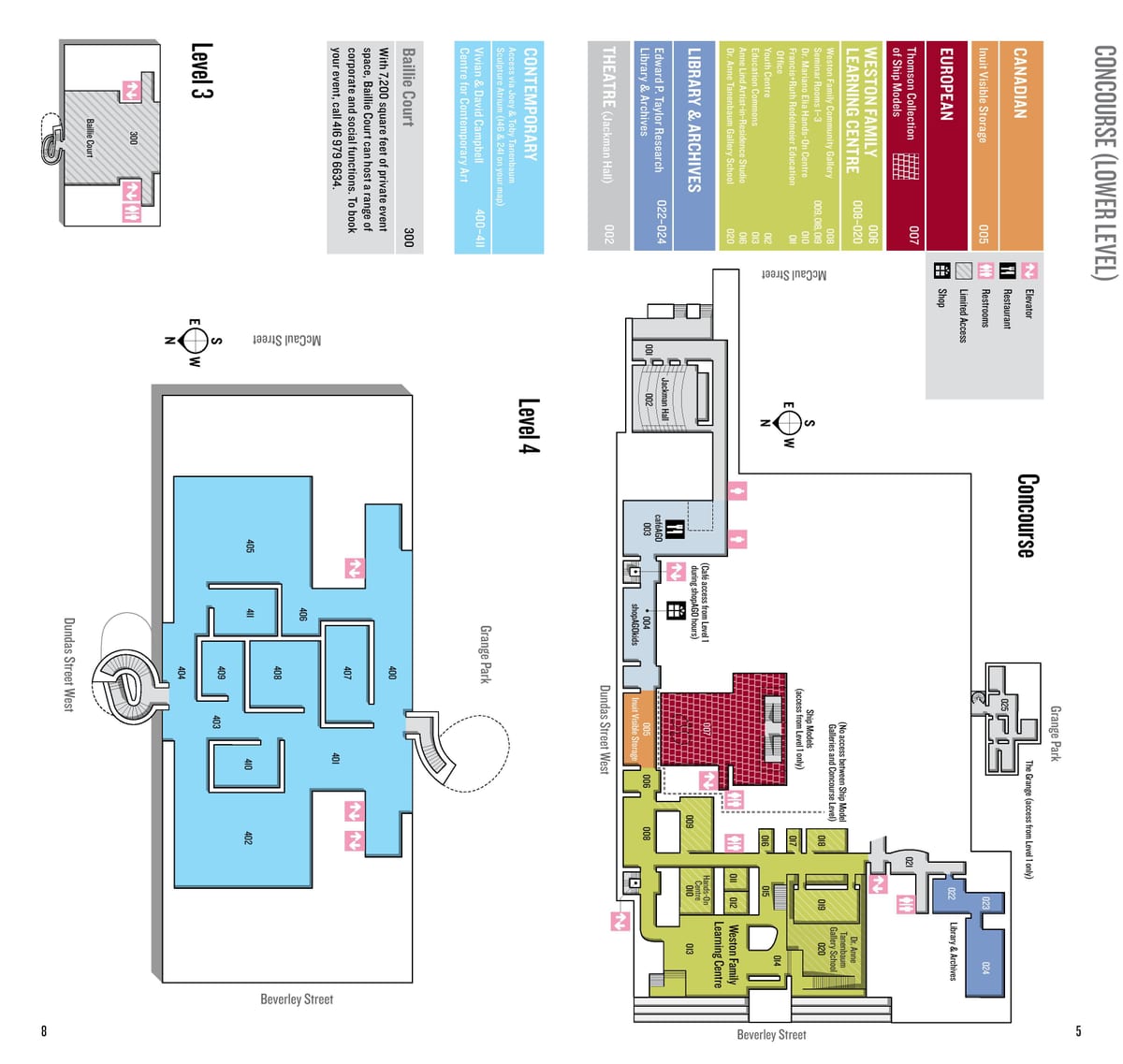 Mapa Umjetničku Galeriju u Ontariju nivou 4