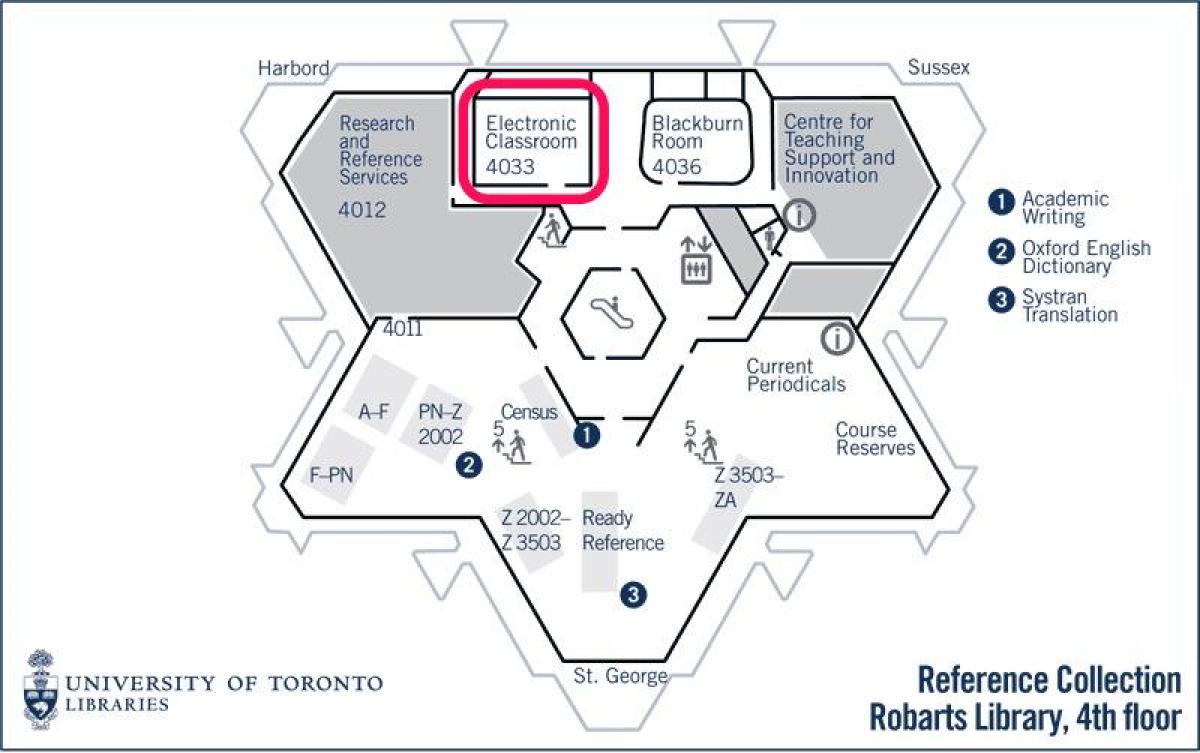 Mapi univerziteta u Torontu Robarts biblioteci elektronske učionici