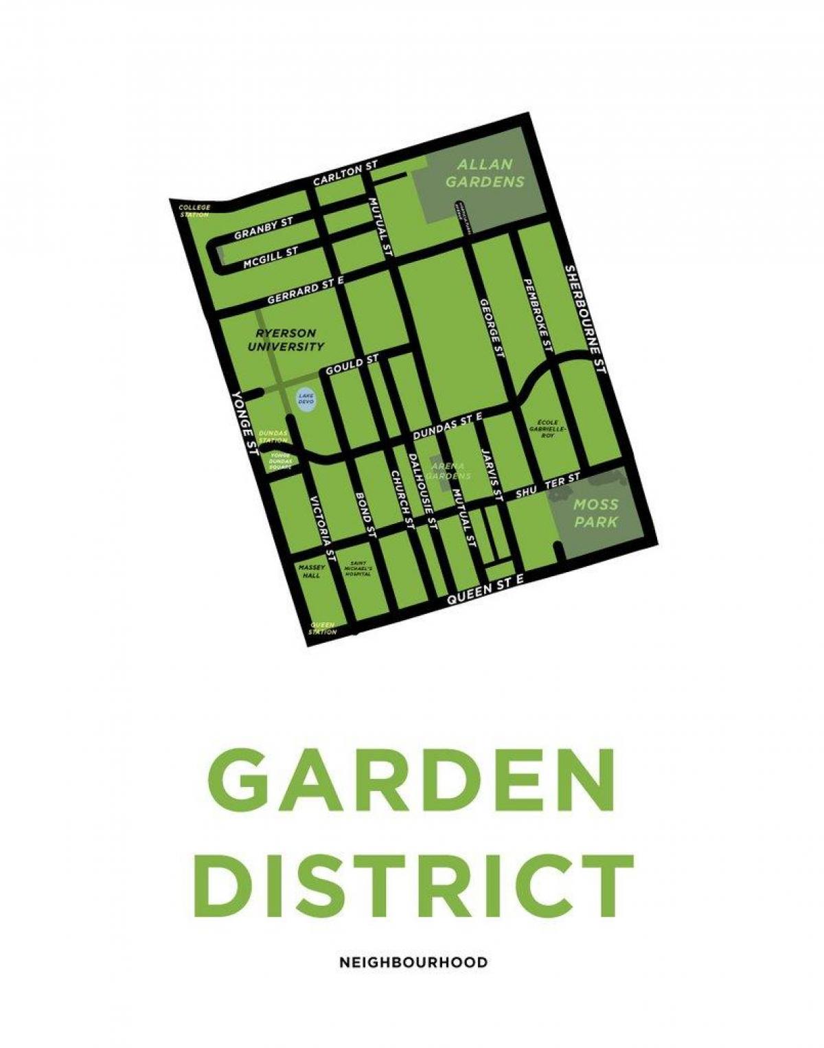 Mapa Vrt Distriktu pregled Torontu