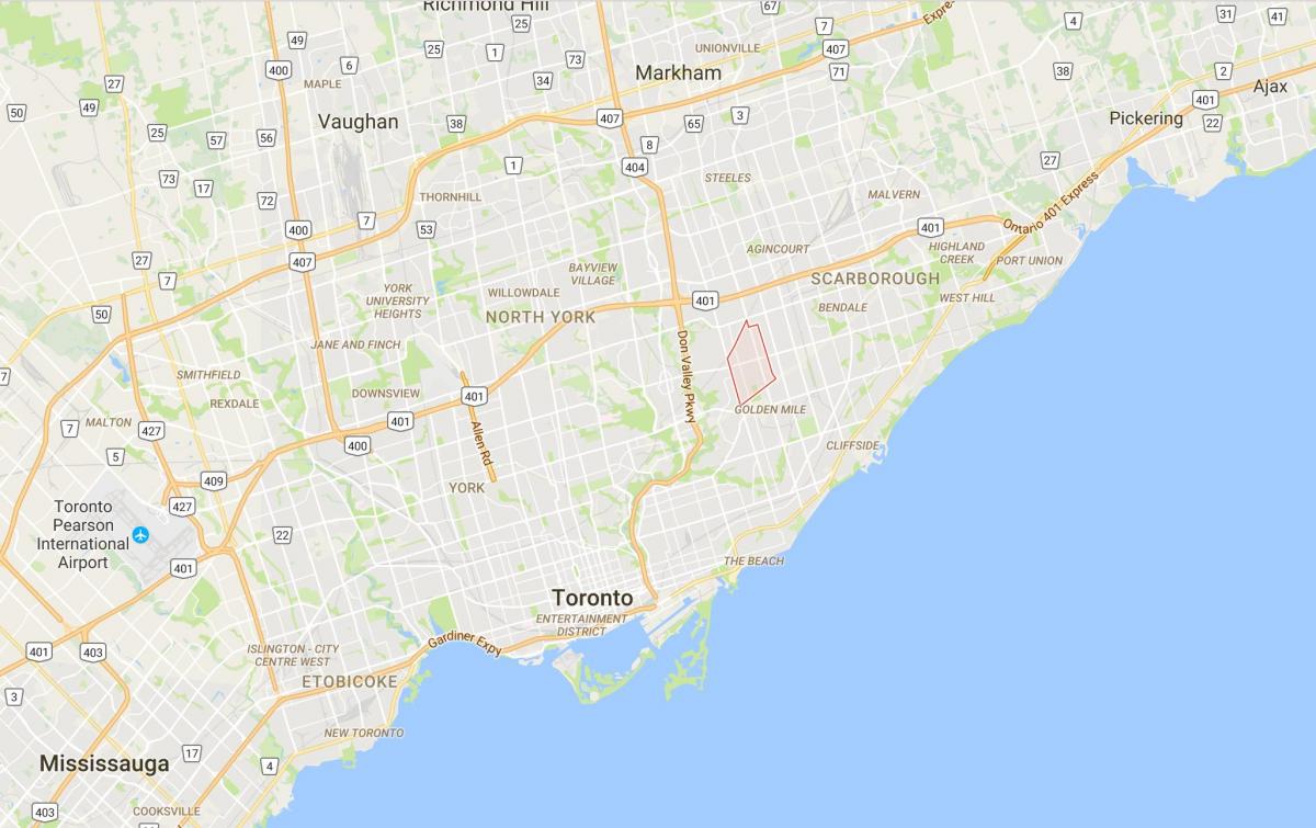 Mapa Wexford distriktu Torontu
