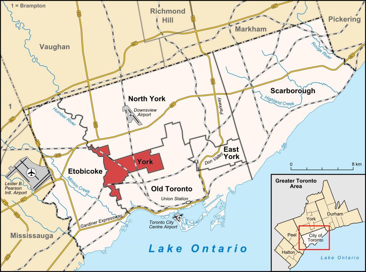 Mapa York Torontu