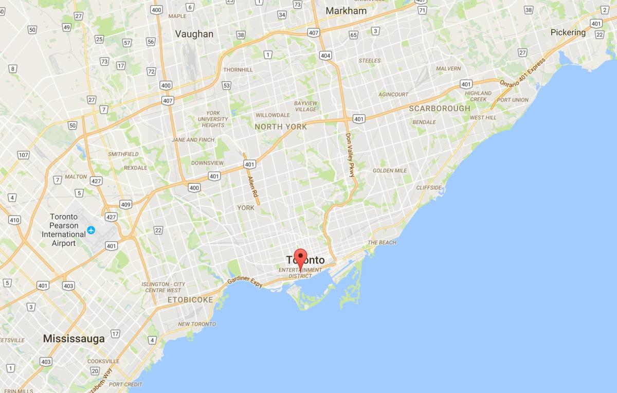 Mapa Zabavu Distriktu distriktu Torontu