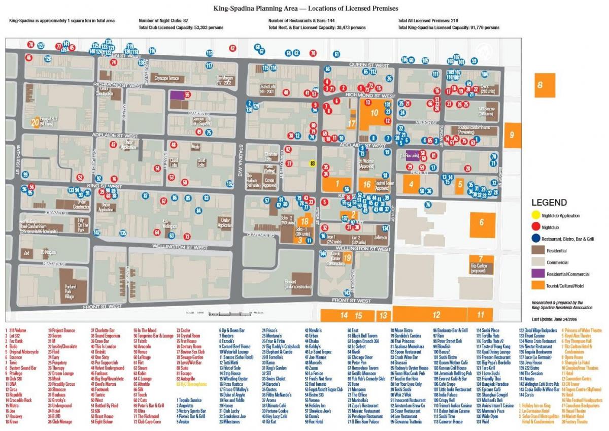 Mapa Zabavu Distriktu Torontu informacije