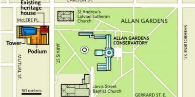 Mapa Allan Vrtovima Torontu