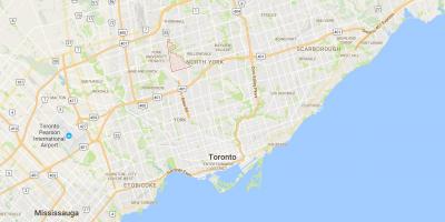 Mapa Bathurst Imanja distriktu Torontu