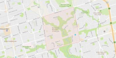 Mapa Bayview Šumu – Steeles susjedstvu Torontu