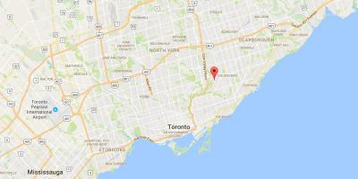 Mapa Bermondseya distriktu Torontu