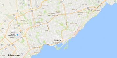 Mapa Birch Litice distriktu Torontu