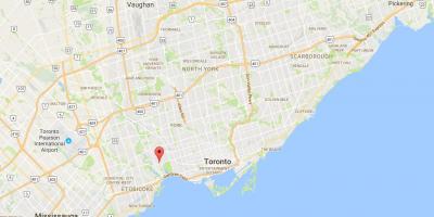 Mapa na Bloor West Village-u distriktu Torontu