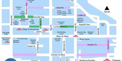 Mapa na Bloor Yorkville parking