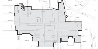 Mapa na Bloor Yorkville Torontu boudary