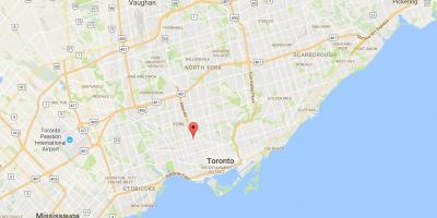 Mapa Bracondale Hill distriktu Torontu