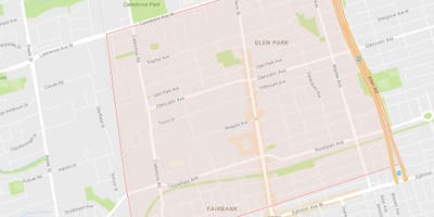 Mapa je iz Briar Hill–Belgravia susjedstvu Torontu