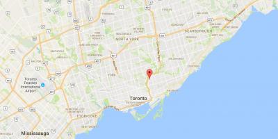 Mapa Broadview Sjeverni distrikt Torontu