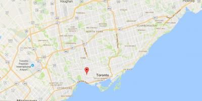 Mapa Brockton Selo distriktu Torontu