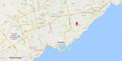 Mapa Clairlea distriktu Torontu