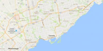 Mapa Clairville distriktu Torontu