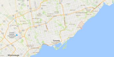 Mapa Cliffcrest distriktu Torontu