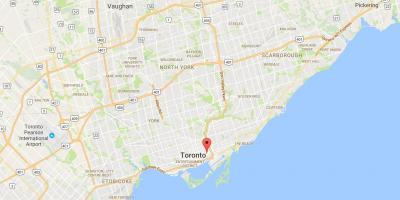 Mapa Corktown distriktu Torontu