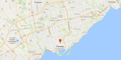 Mapa Crkvu i Wellesley distriktu Torontu