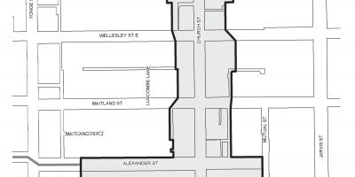 Mapa Crkvi-Wellesley Selo posao Poboljšanje Područje Torontu