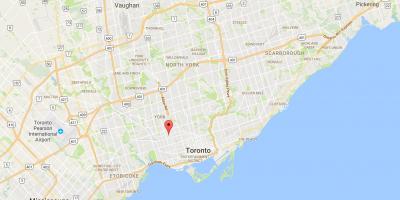 Mapa Davenport distriktu Torontu