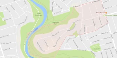 Mapa Bebu Trenutku susjedstvu Torontu