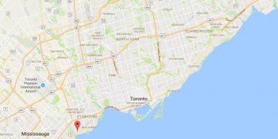 Mapa Dugo Ogranak distriktu Torontu