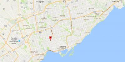 Mapa Earlscourt distriktu Torontu