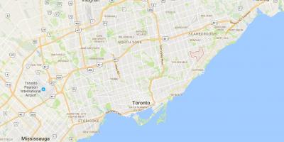 Mapa Eglinton Istoku distriktu Torontu