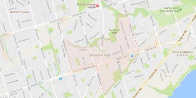 Mapa Eglinton Istoku susjedstvu Torontu