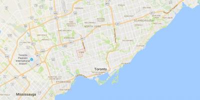 Mapa Fairbank distriktu Torontu