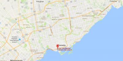 Mapa Fort York distriktu Torontu